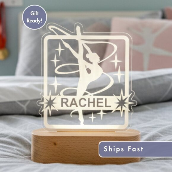 Personalized Gymnastics Night Light – Custom LED Lamp for Gymnasts - Picture 1 of 8